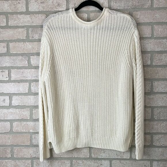 Pull & Bear Cozy off-White Cable Knit Sweater size M - Picture 3 of 4